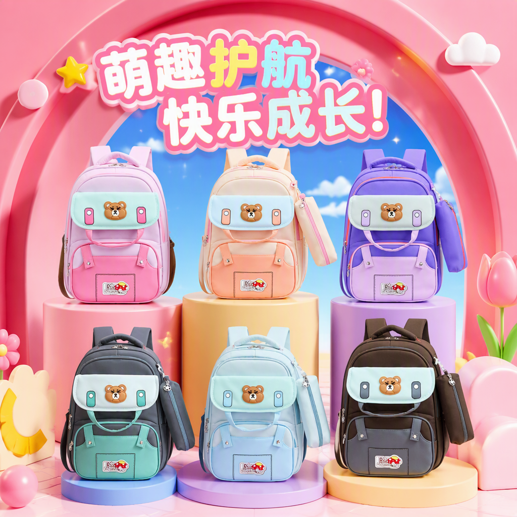 可爱卡通儿童书包学生背包多功能轻便幼儿园手提包潮流款式