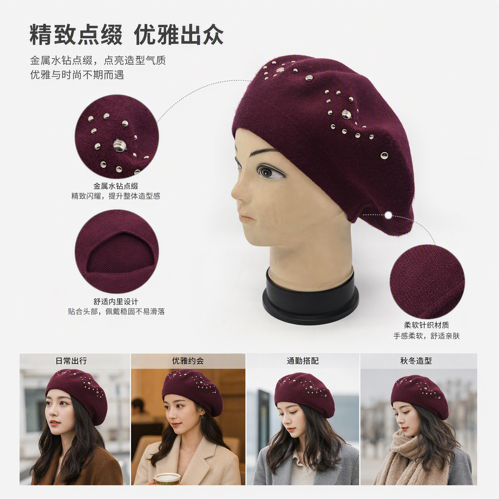 Fashionable knitted hats are versatile and warm for both men and women. Winter hats and headscarves are new trendy and casual styles for autumn and winter, available in multiple colors details Picture