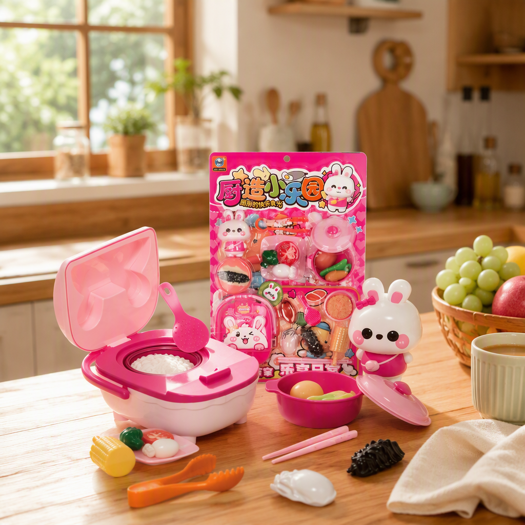 The pink rice cooker toy is suitable for little girls, children's kitchen utensils, educational toys and early education gifts details Picture