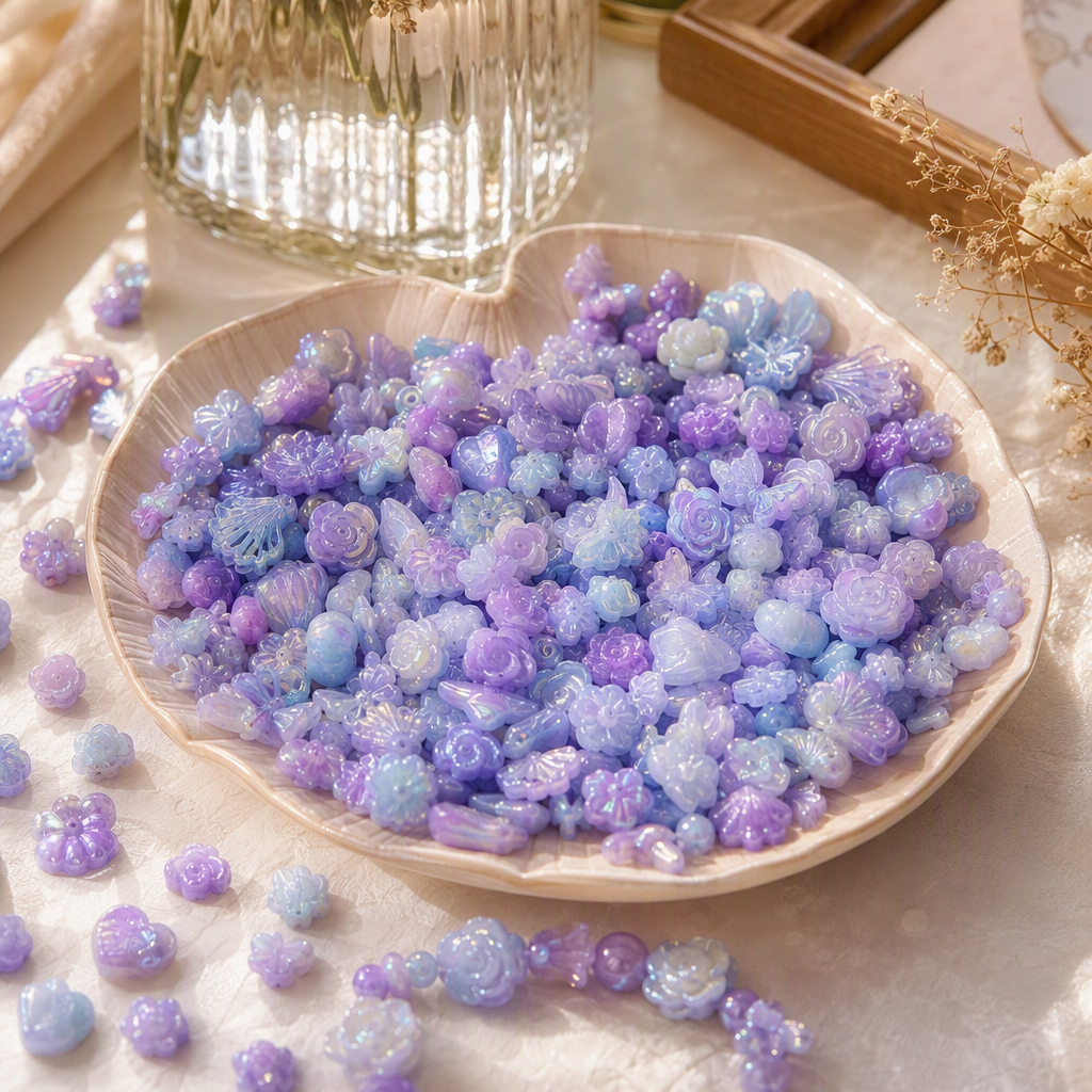 Colorful gradient bead flower butterfly fan-shaped bracelet accessory, fashionable and versatile gift details Picture