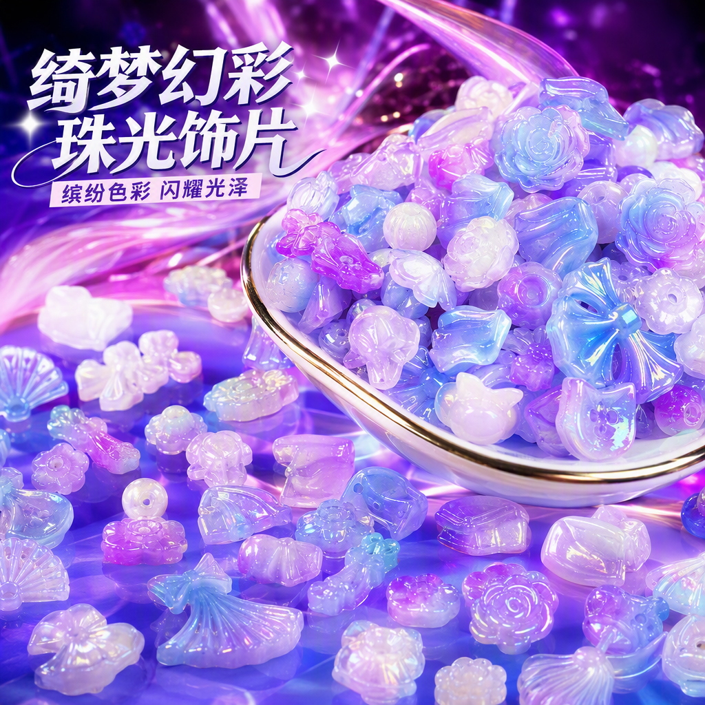 Colorful gradient bead flower butterfly fan-shaped bracelet accessory, fashionable and versatile gift Specification image
