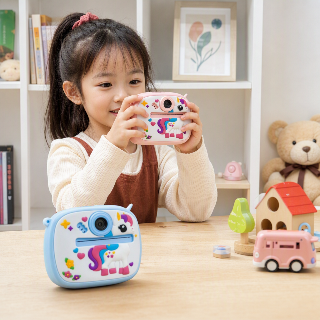 Colorful Unicorn Children's Mini Camera Set, multi-functional photography toy accessories, Creative gifts details Picture