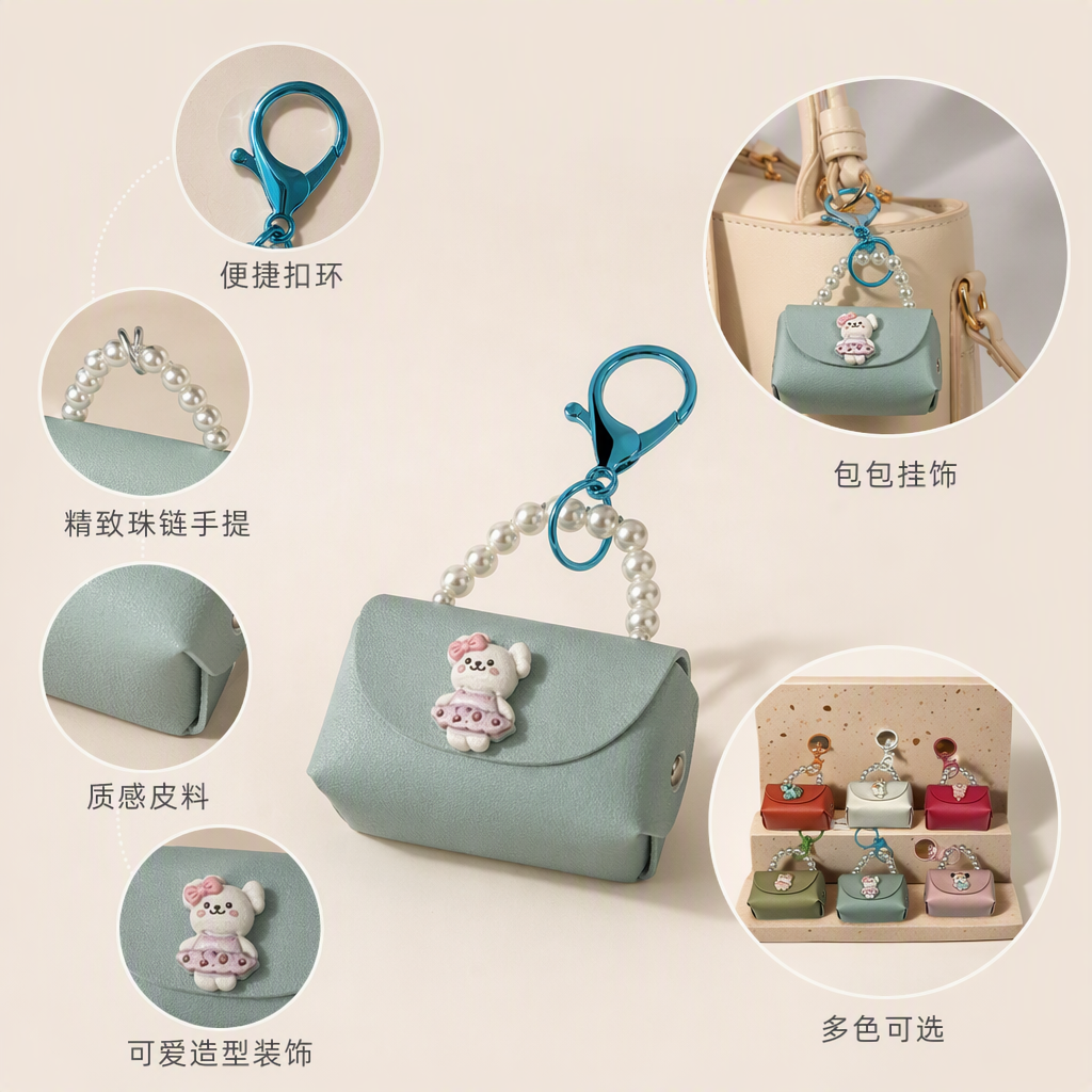 Colorful mini handbags, keychains, pendants, fashionable and creative portable key chain accessories, trendy and versatile