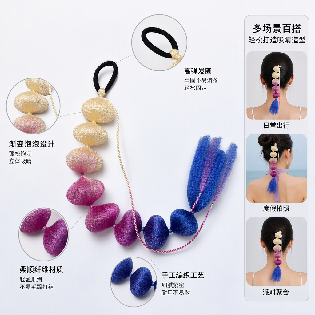 彩色毛线球装饰品手工挂件创意家居布置节日礼品彩球串串装饰品
