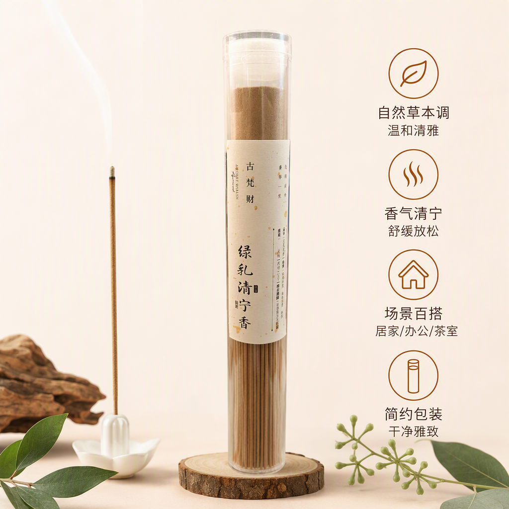 Guvan caif green whey incienso aroma aromaterapia stick envase de cilindro transparente interior aromaterapia suministros aroma relajación duradera curación