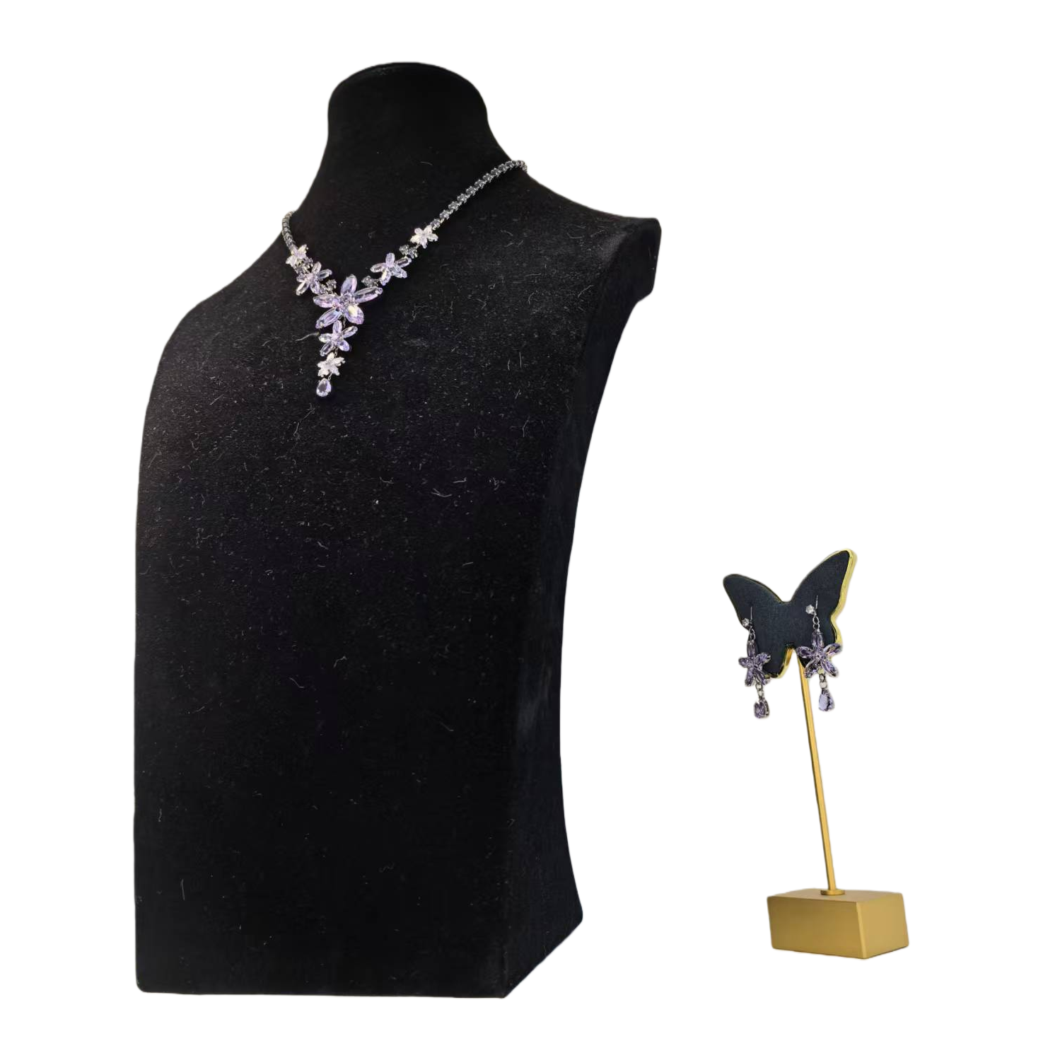 Shining Zircon jewelry set for women: Simple and versatile rings, earrings, necklaces, and copper accessories Item Picture
