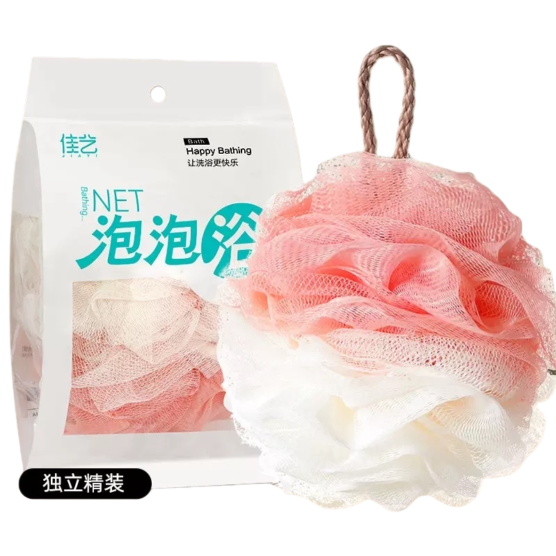 The dual-color mesh bath ball is soft, fine, and can clean the skin with rich foam, making it suitable for full-body care Item Picture