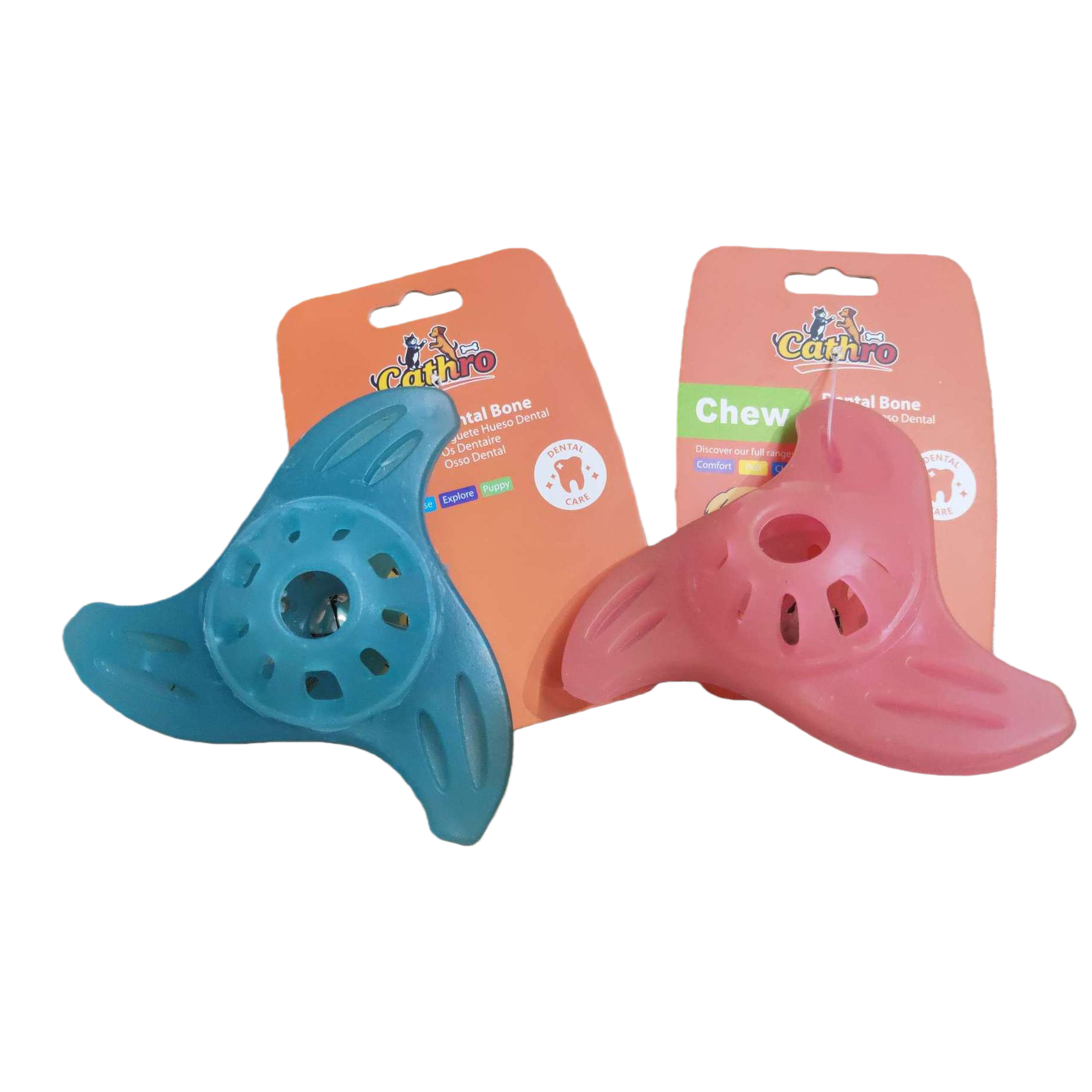 Pet teething bone toys, blue and pink durable teething pet supplies, dog teeth care pet toys, durable teething pet supplies, dog teeth care Item Picture