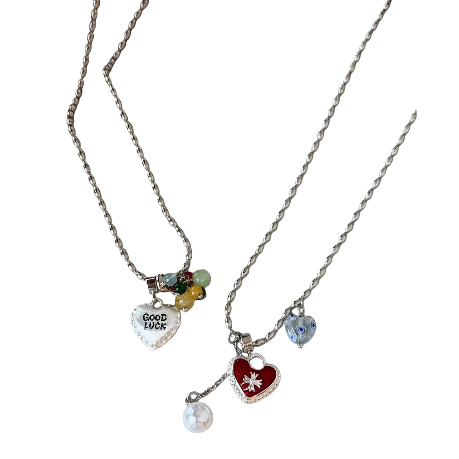 Moda plata cadena corazón colgante collar mujer simple y versátil tendencia accesorios con accesorios regalos Item Picture