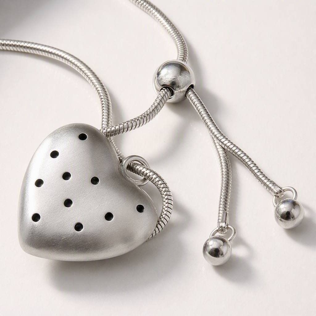 The silver snake bone chain necklace and heart-shaped water drop pendant are fashionable and versatile women's accessories. They are elegant, simple and trendy as gifts Application Scenario