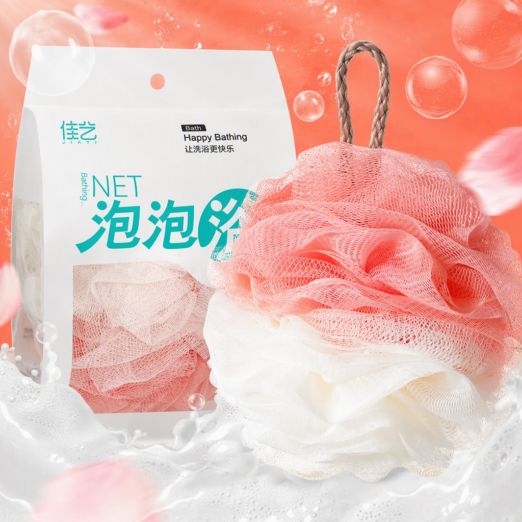 The dual-color mesh bath ball is soft, fine, and can clean the skin with rich foam, making it suitable for full-body care Specification image