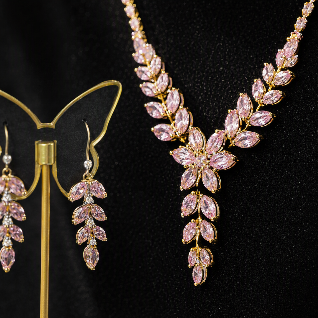 Shining Zircon set jewelry (including necklace, stud earrings) Copper multi-piece set chain earrings necklace bracelet for women Application Scenario