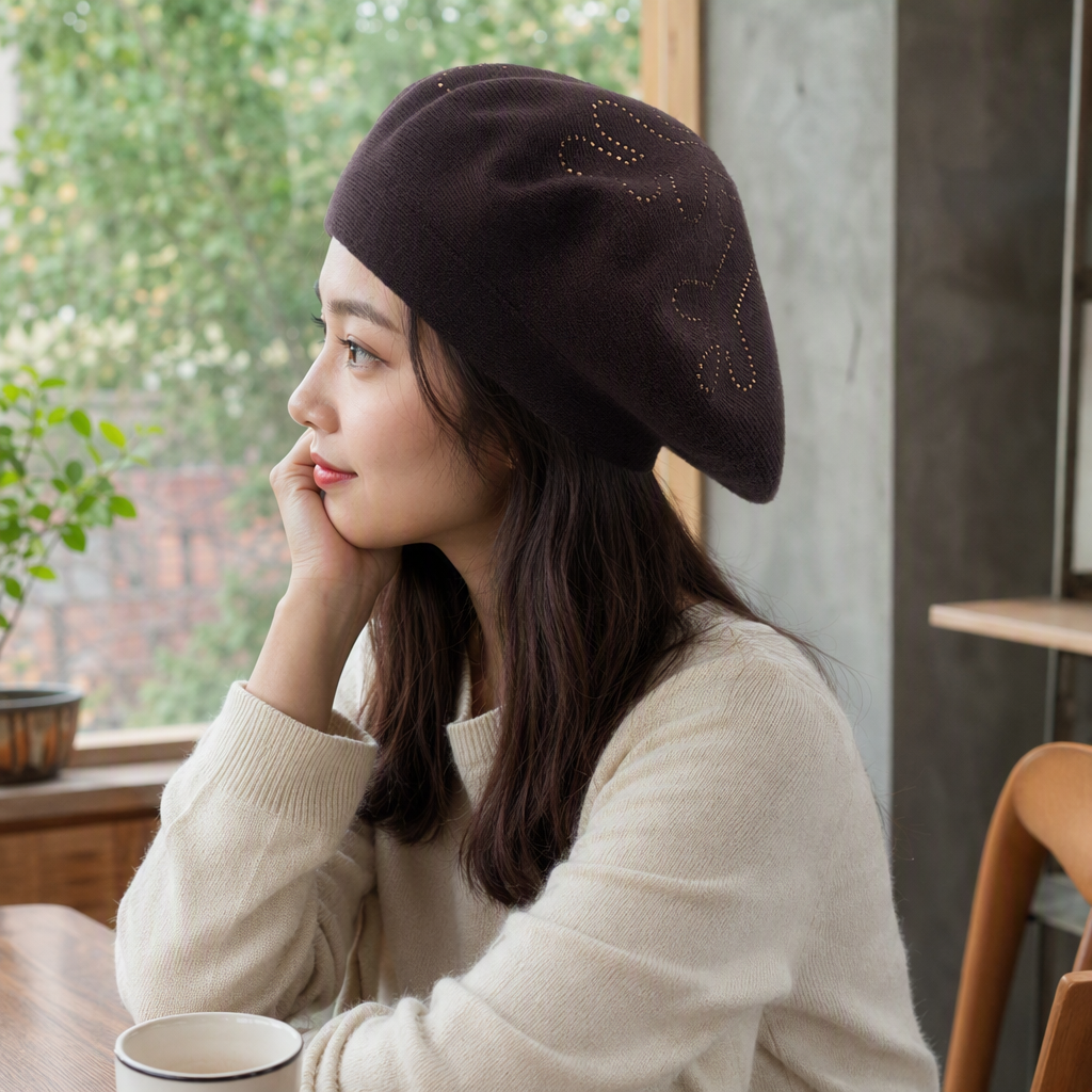 Fashionable knitted hats are warm and versatile. For both women and men, casual hats and headscarves are trendy and essential for winter Specification image