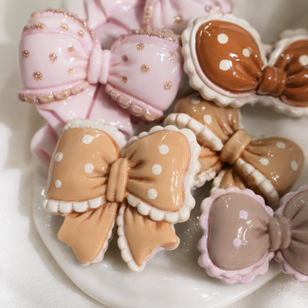 Six polka dot bow decorations, cute and sweet handcrafted fabric accessories, free shipping as gifts Application Scenario