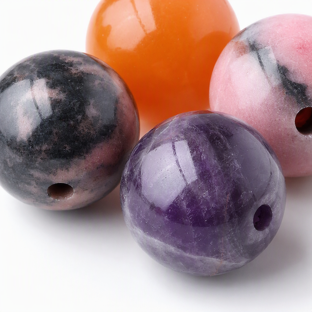 100 natural stone beads, round real stone beads, loose gemstone hole size 1mm, hand-made smooth beads for bracelets, necklaces, earrings and jewelry (natural stone beads in multiple colors, 8mm) Application Scenario