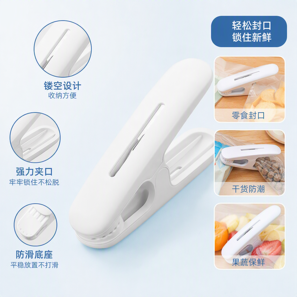高品质米白色晾衣夹耐用防滑衣物夹子家庭晒衣必备实用简约款