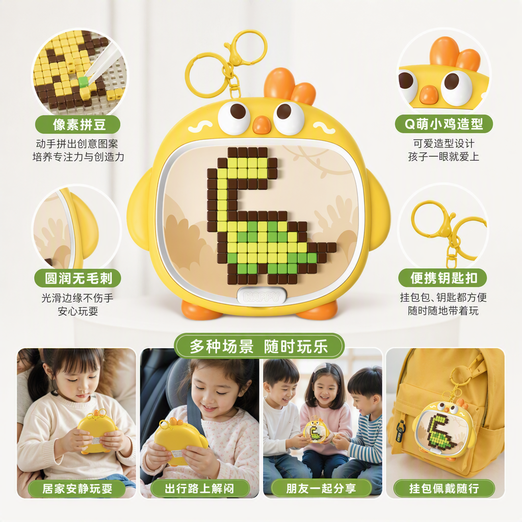 Divertido máquina de patchwork forma de pollo juguetes para niños ideas hechas a mano DIY puzzle patchwork bloques de construcción juguetes regalos