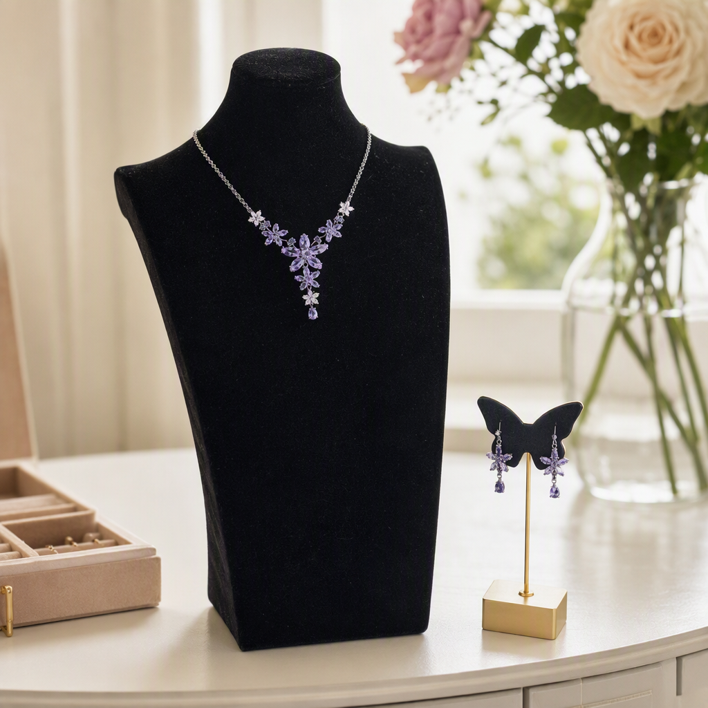 Shining Zircon jewelry set for women: Simple and versatile rings, earrings, necklaces, and copper accessories details Picture