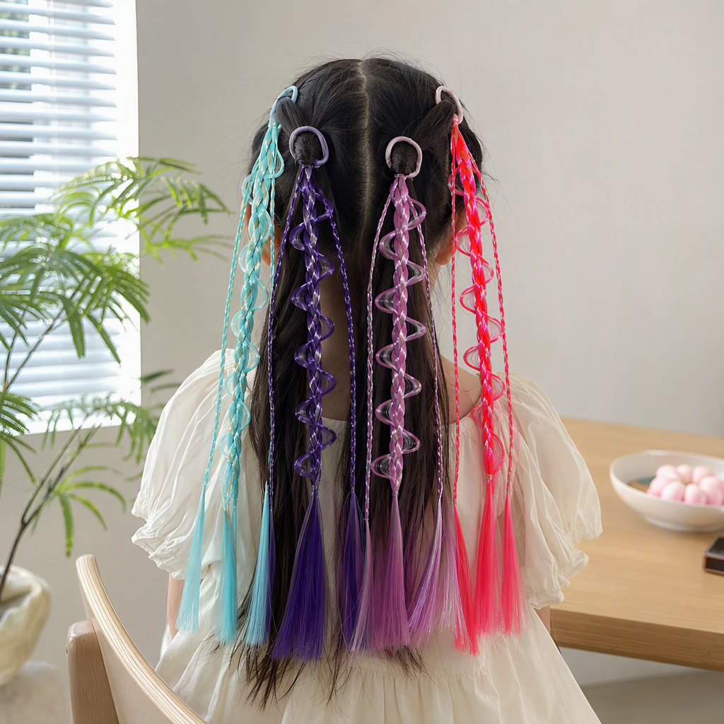 Colorful braided false braids, fashionable and versatile hair accessories, simple and natural Korean style for women details Picture