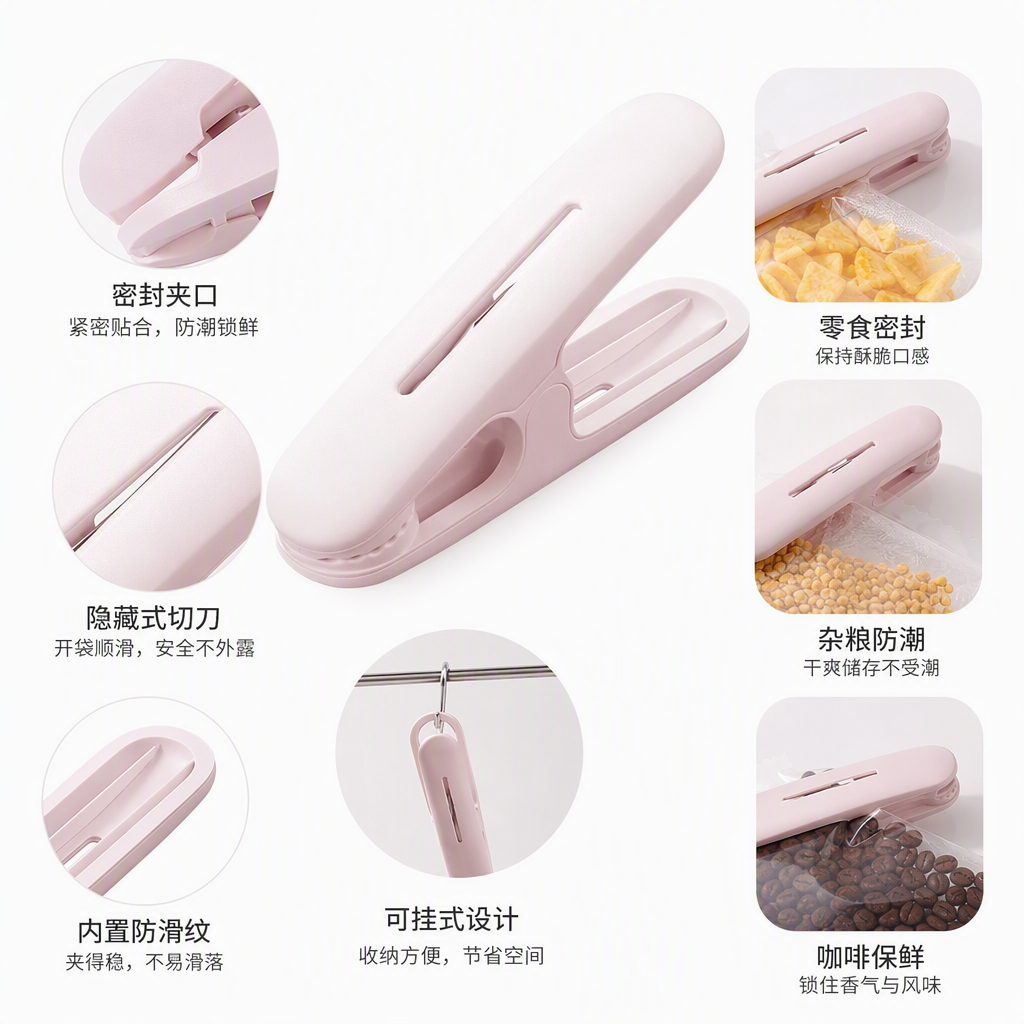 多色耐用晾衣夹柔韧夹子家用衣物夹子藕粉色环保材质耐腐蚀防滑夹具