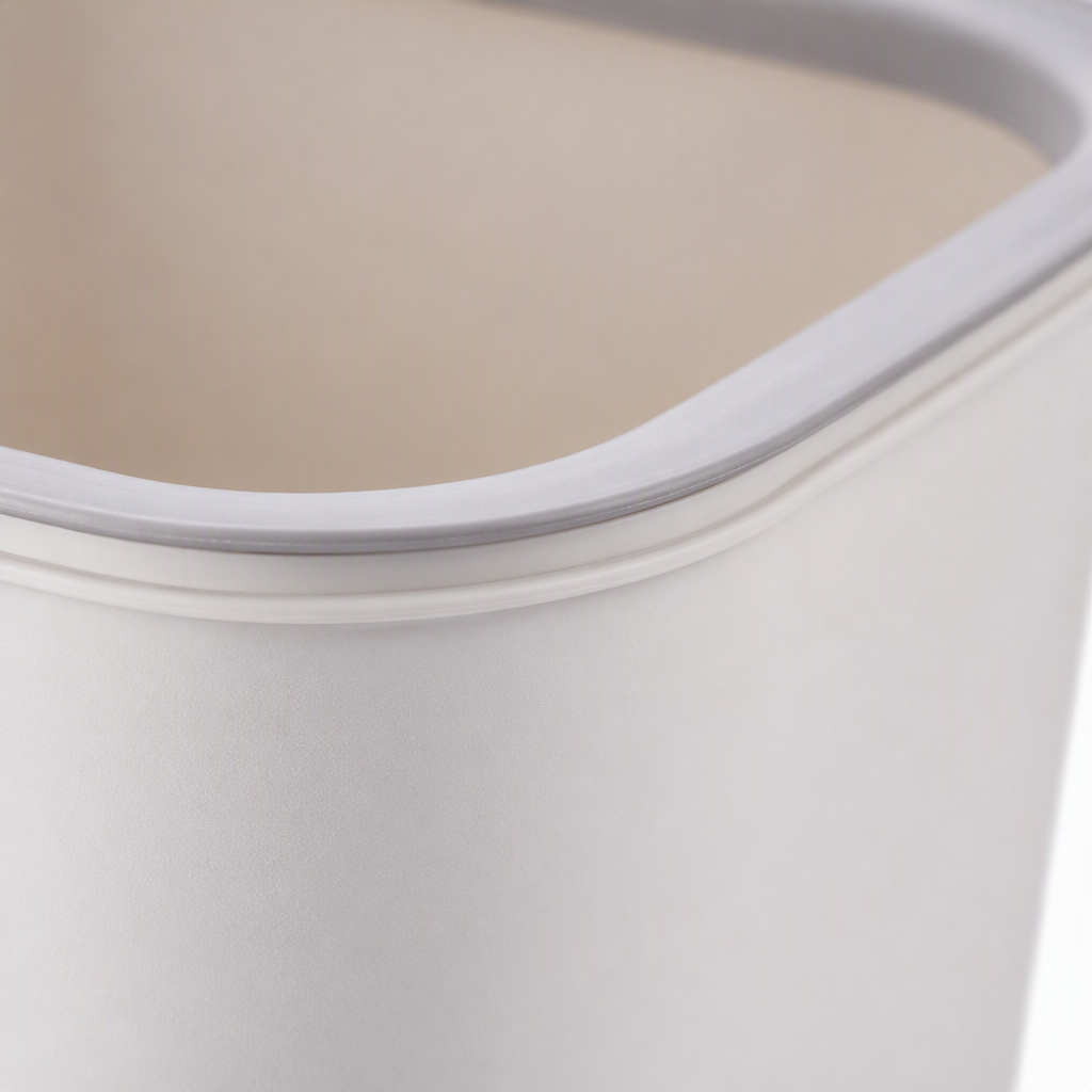 【CL】26Q1#1701 White square pedal flip lid smart Hollow trash can, household kitchen and bathroom storage container pic 4
