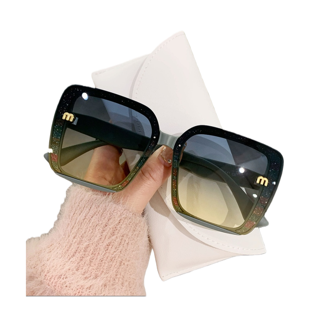 عدسة شمسية متدرجة اللون سوداء اللون الموضة تحرف الأشعة فوق البنفسجية Item Picture