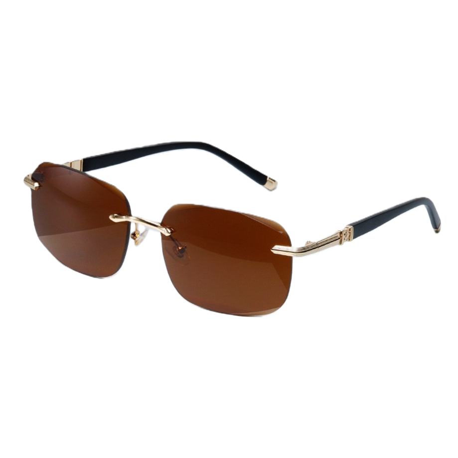 Golden frame, black temple, brown lens, sunshade driving polarized sunglasses, fashionable and trendy, suitable for both men and women Item Picture