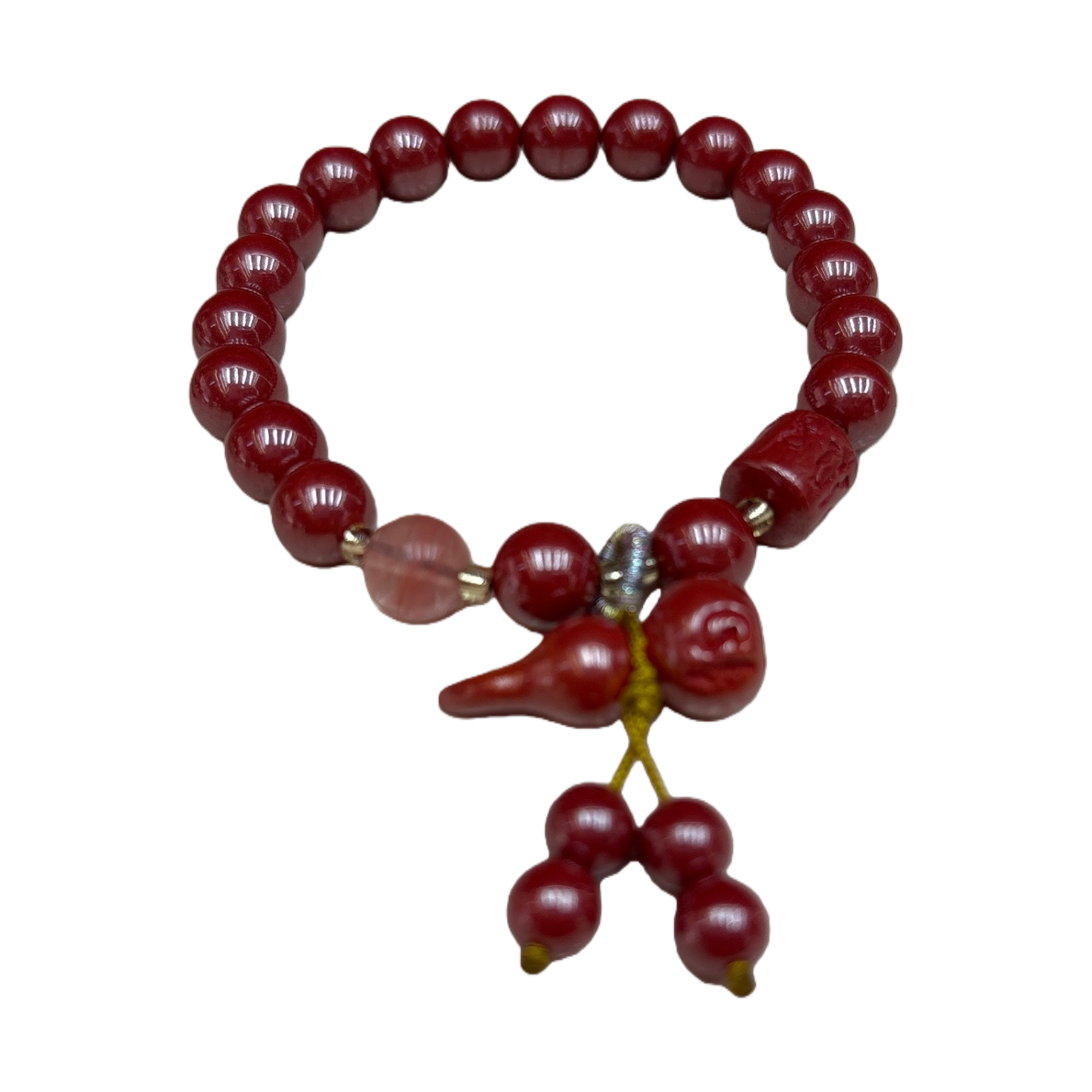 Cinabrio mano cadena de moda rojo cinabrio cuentas cadena pulsera para mujeres vintage mano accesorios simple y versátil pulsera pareja regalo regalo Item Picture
