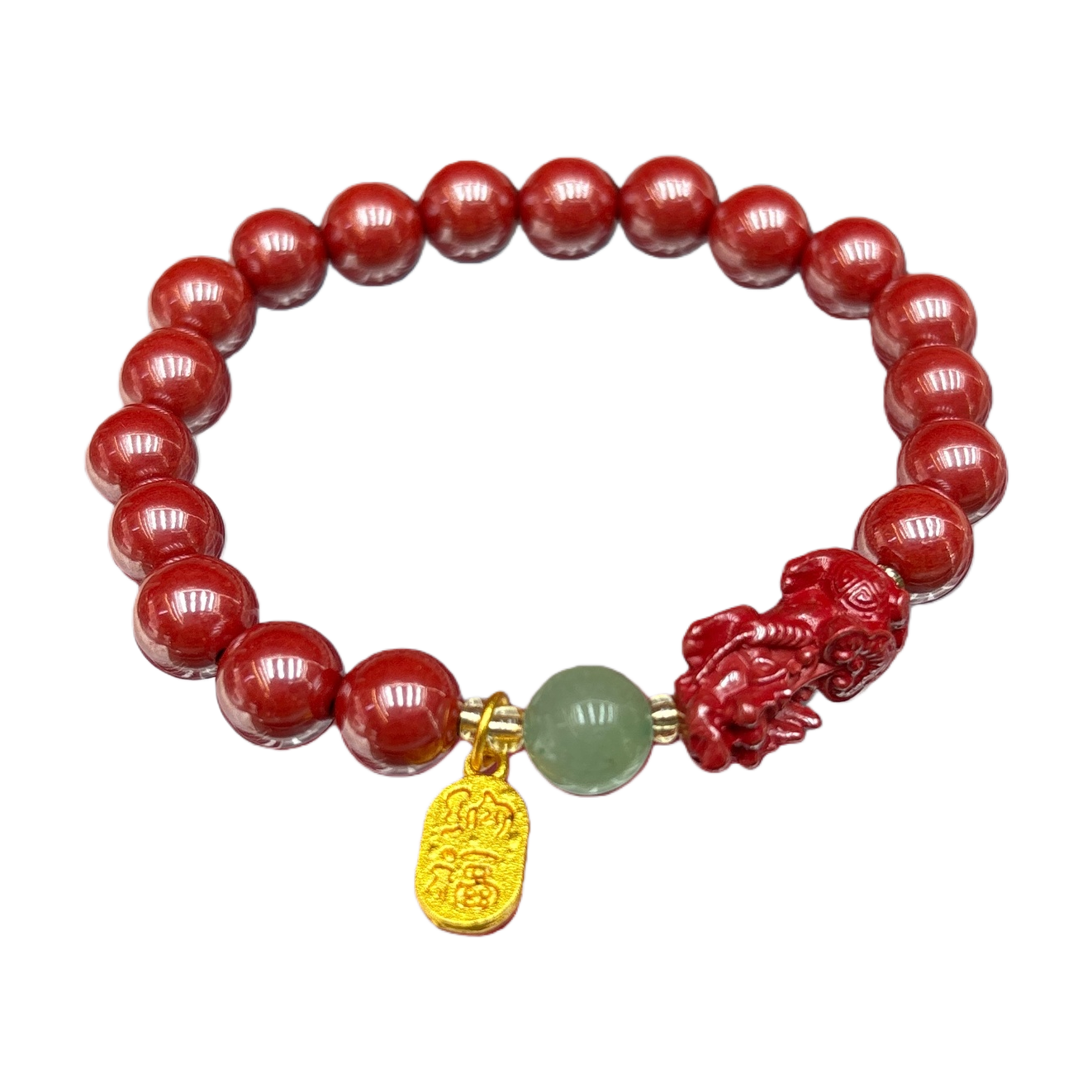Colgante bermellón cordones de mano de perlas rojas pulsera de perlas rojas redondas con las piezas de fernando vi de habsburgo perlas redondas verdes claras oro fukiliano etiquetas colgante moda mano accesorios pulsera de mujer regalos Item Picture