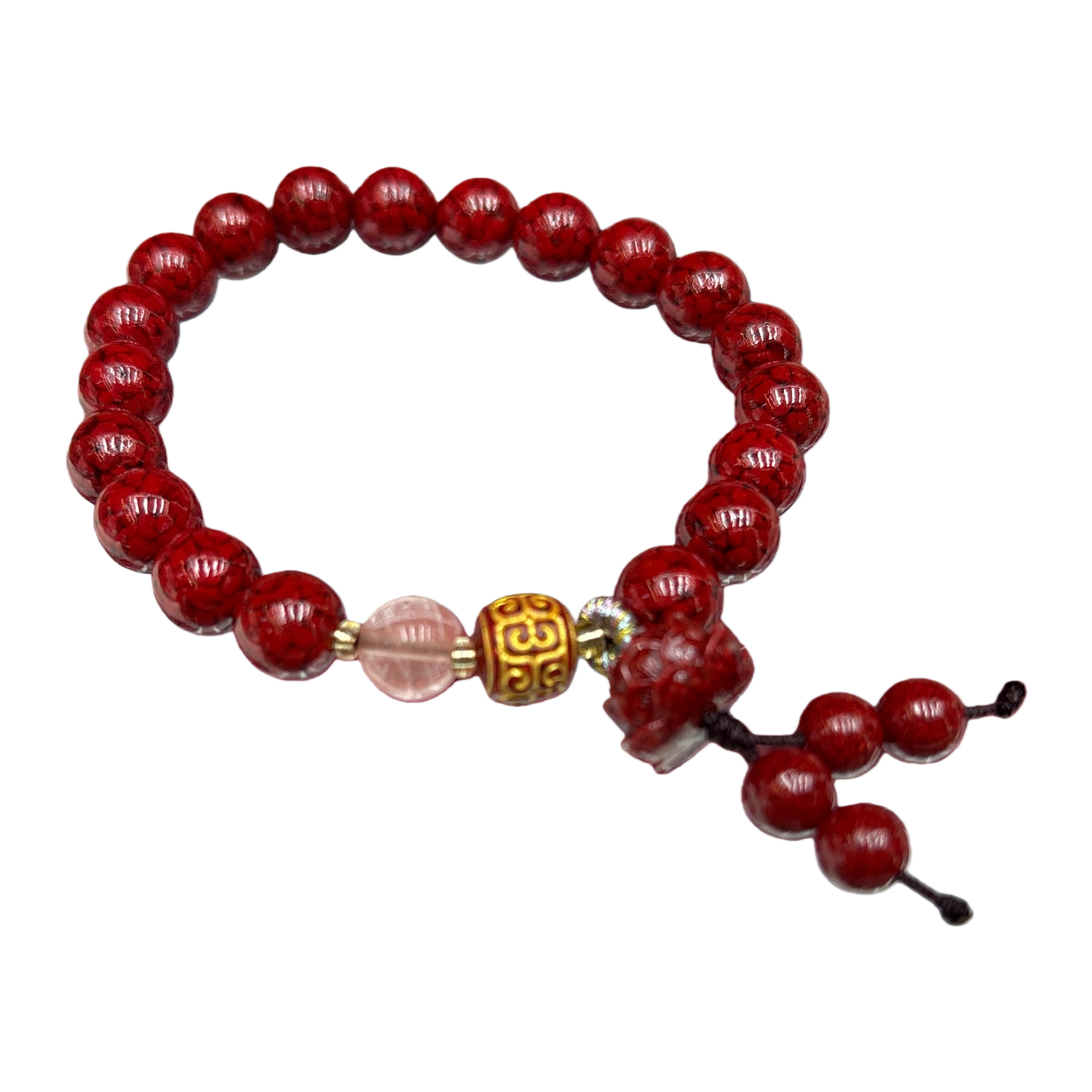 Cinabrio cadena de mano moda cadena de cuentas rojas pulsera vintage hecho a mano tejido colorido pareja mujer accesorios de mano tendencia emparejamiento Item Picture