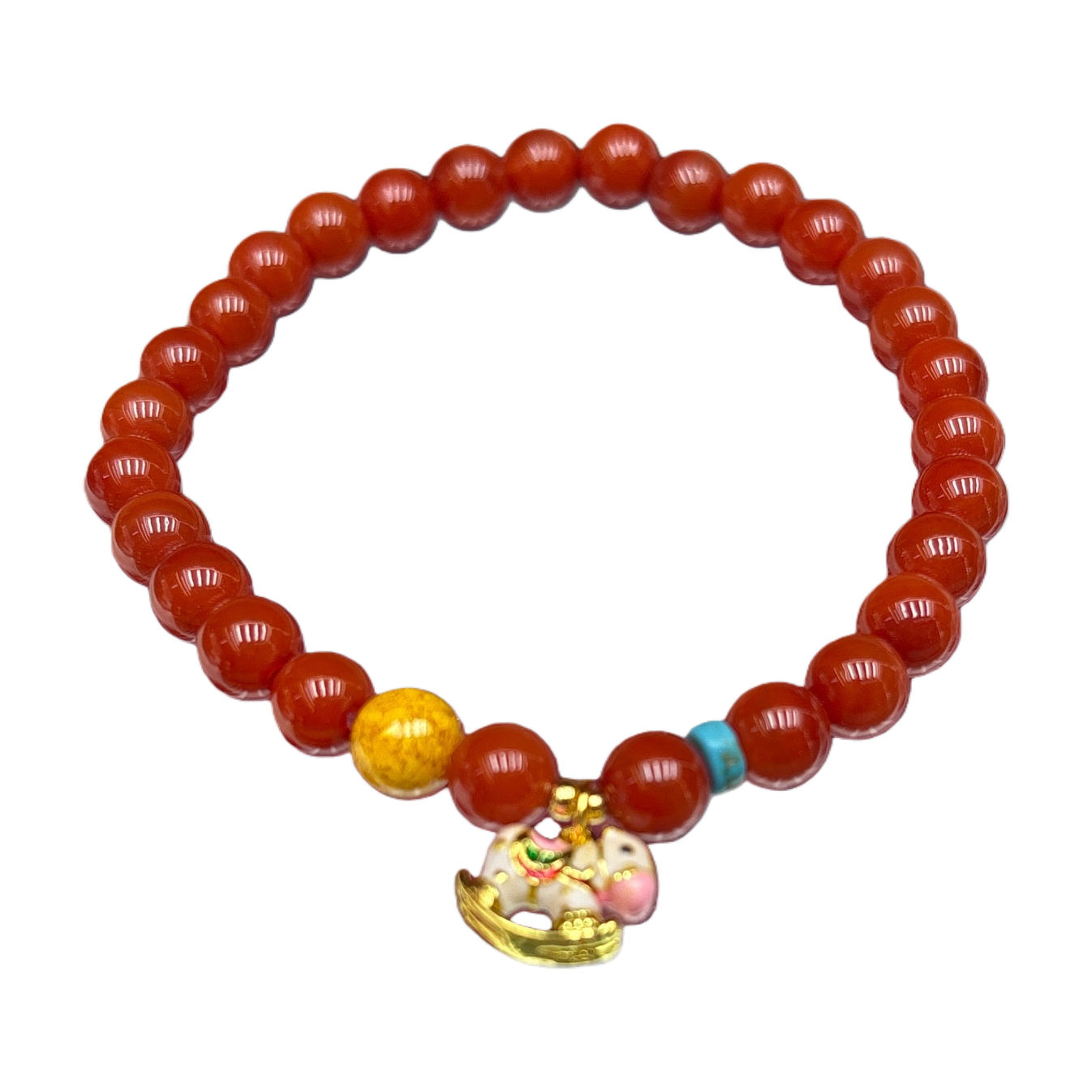 South red hand string cadena de cuentas naranja pulsera central oro shake horse colgante tendencia de moda mano estilo de mujer regalos Item Picture