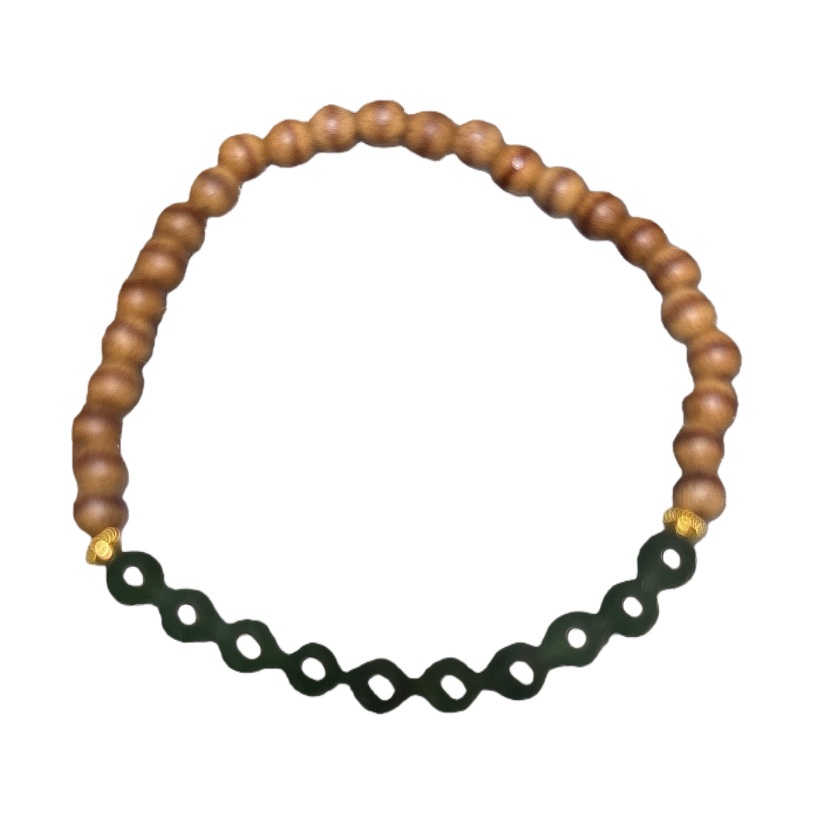 Estilo natural cordones de mano de madera marrón con cuentas verdes frescas pulsera de moda para hombres y mujeres accesorios Item Picture