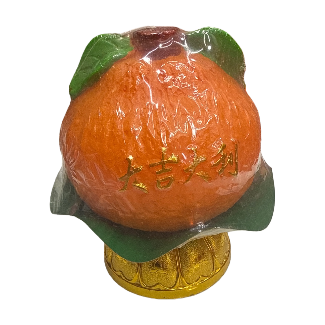 حُلَّت اللوتس الذهبي باللون البرتقالي باللون الذهبي بأغشية خضراء شفافة Item Picture
