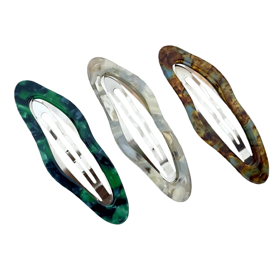 Colorful marble-patterned hair clips, fashionable and versatile hair accessories, hairstyle decoration, hair accessories, simple and elegant hair clips Item Picture