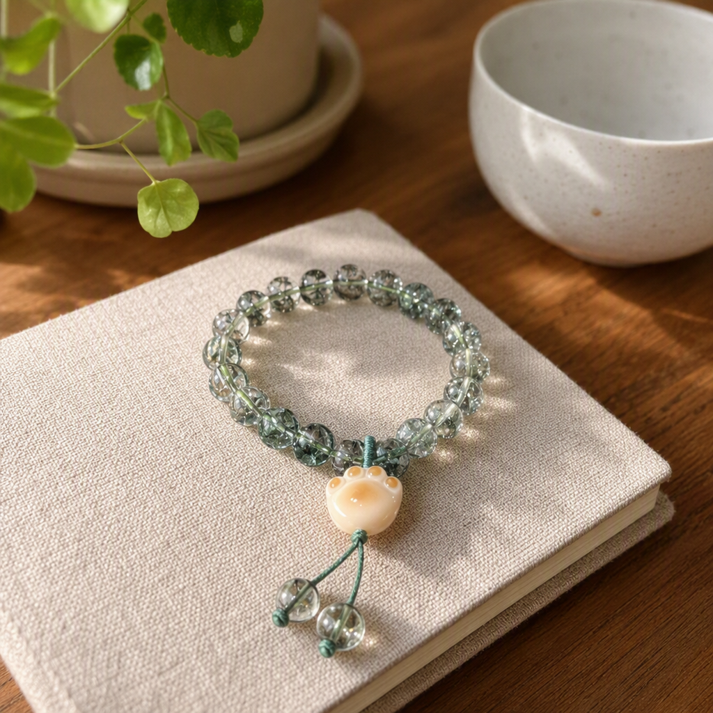 Brazalete de cristal verde natural moda simple cadena de mano hombre y mujer pareja estilo decoración de la mano regala regalos details Picture