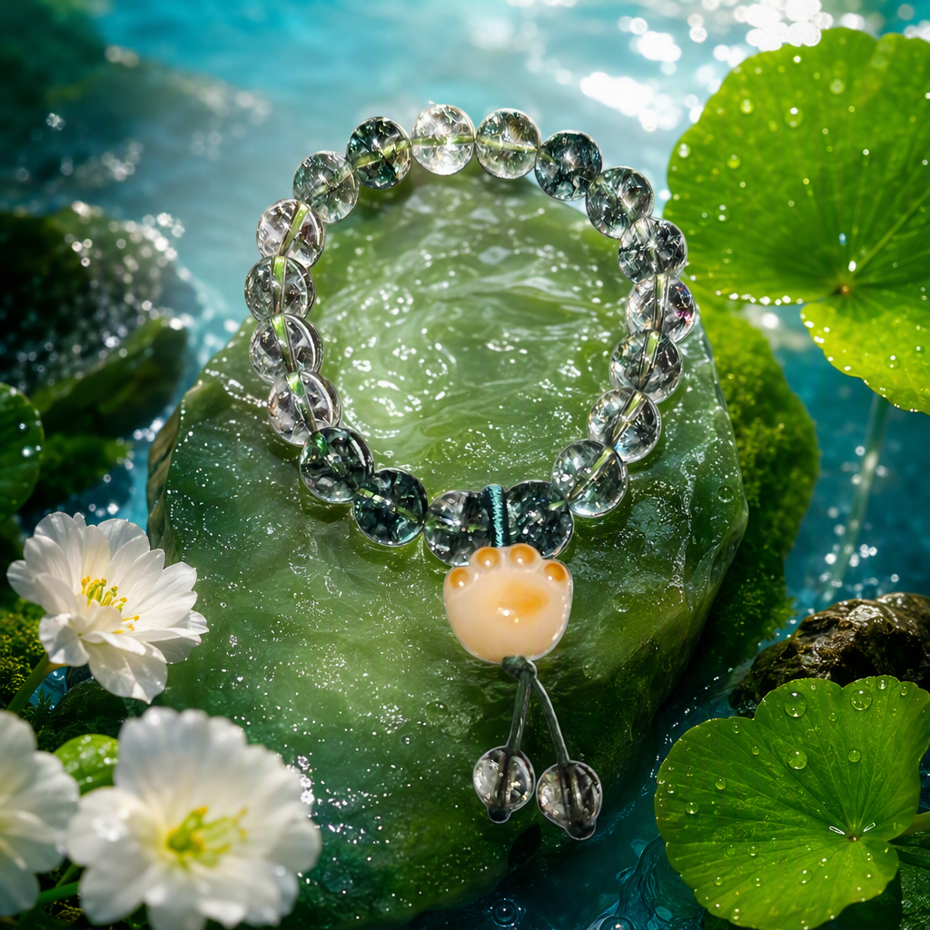 Brazalete de cristal verde natural moda simple cadena de mano hombre y mujer pareja estilo decoración de la mano regala regalos Specification image