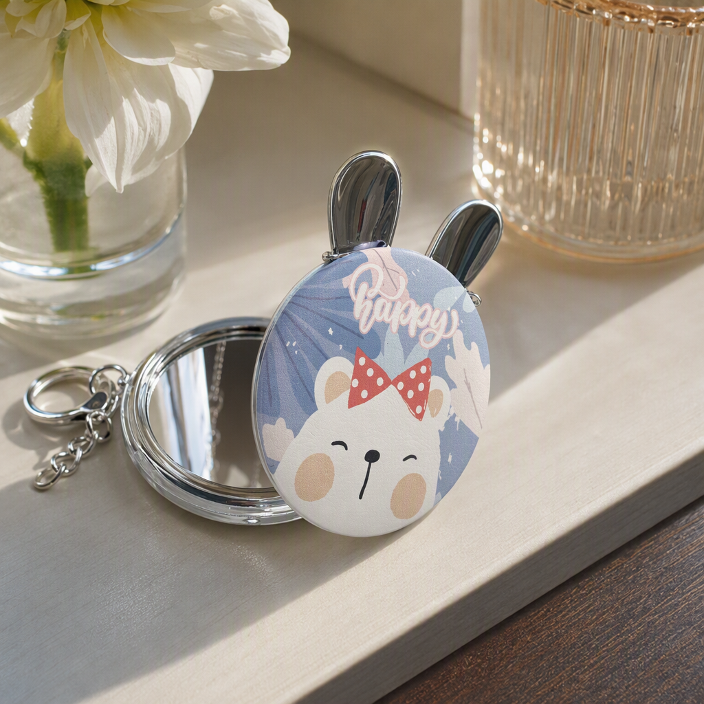 Cute cartoon-shaped portable makeup mirror, colorful and fun creative gifts for girls and students, decorative items details Picture