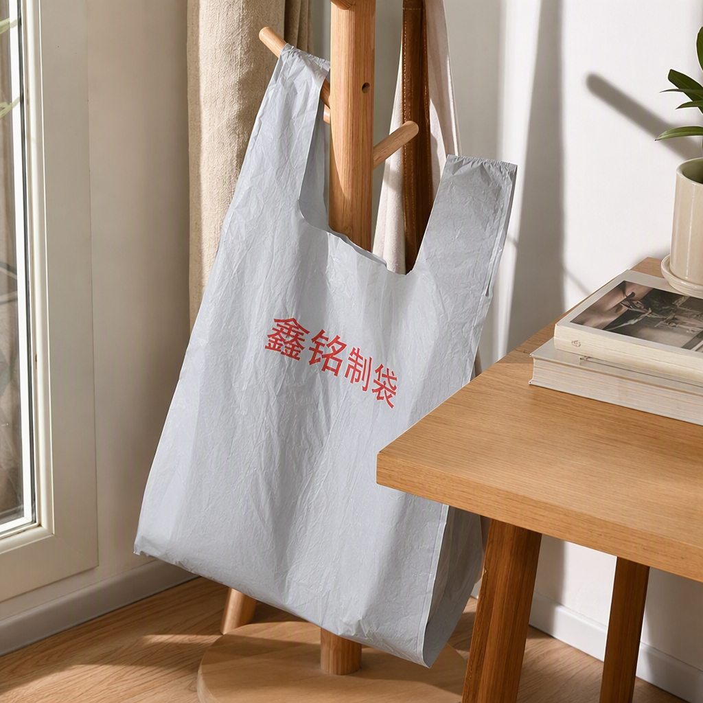 Durable large plastic vest bag for convenient fruit shopping and packaging. Plastic bags for fruit and vegetable supplies