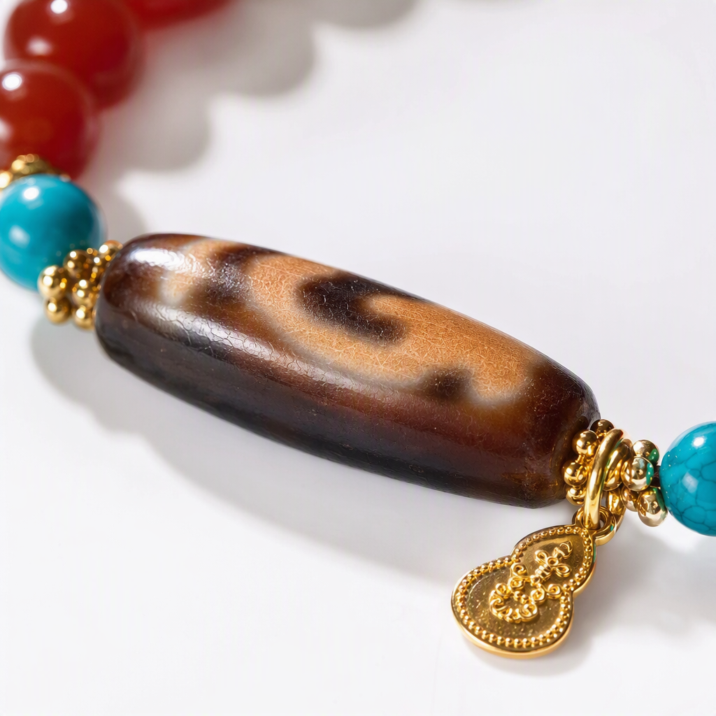Red bead bracelet, sky beads, turquoise and gold jewelry, fashionable and versatile bracelet accessory, a gift for your girlfriend Application Scenario
