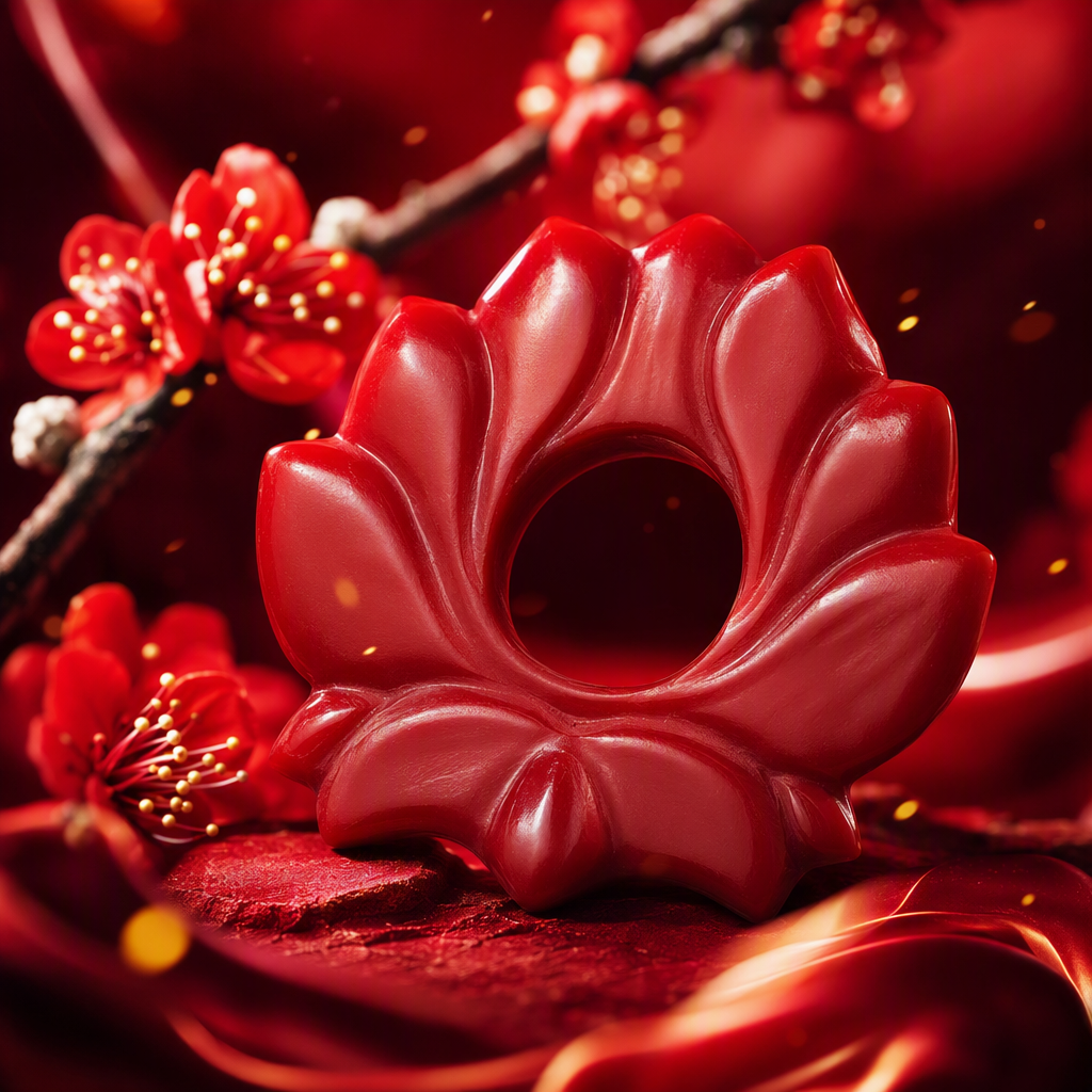 High-content cinnabar pendants, red lotus-shaped sculpture handicrafts, decorative ornaments, home living room creative gifts and collectibles Specification image