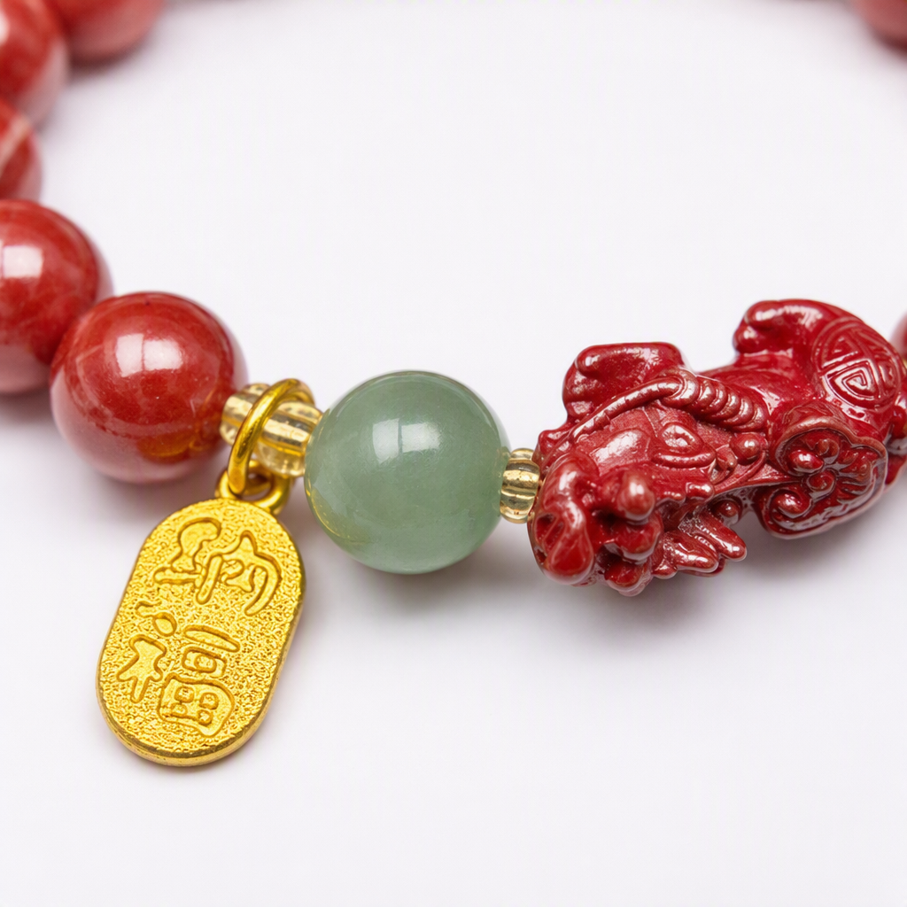 Colgante bermellón cordones de mano de perlas rojas pulsera de perlas rojas redondas con las piezas de fernando vi de habsburgo perlas redondas verdes claras oro fukiliano etiquetas colgante moda mano accesorios pulsera de mujer regalos Application Scenario