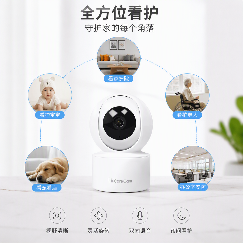 High-definition night vision waterproof surveillance camera, home security monitoring equipment, outdoor monitoring system Specification image