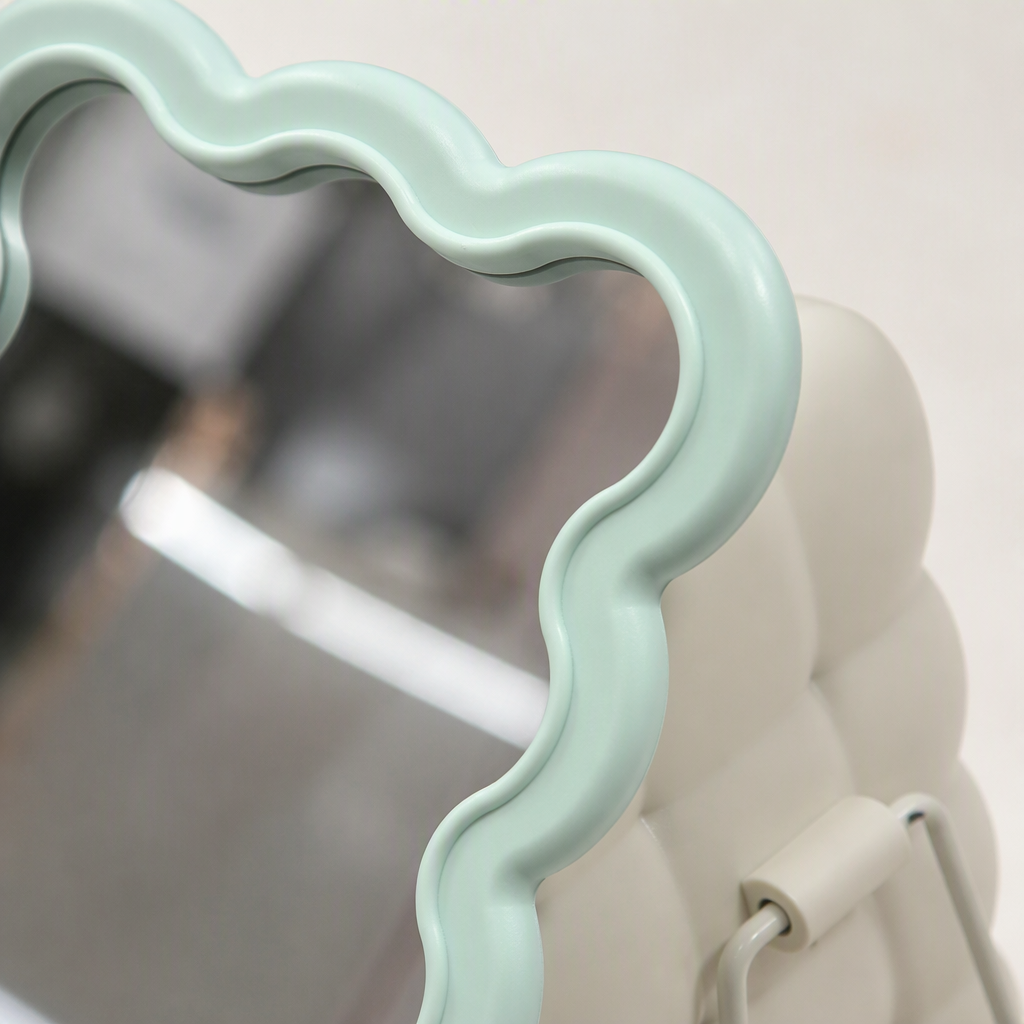 The creative colorful cloud-framed decorative mirror is a simple and modern home wall-mounted mirror with a beautiful and practical colorful frame Application Scenario
