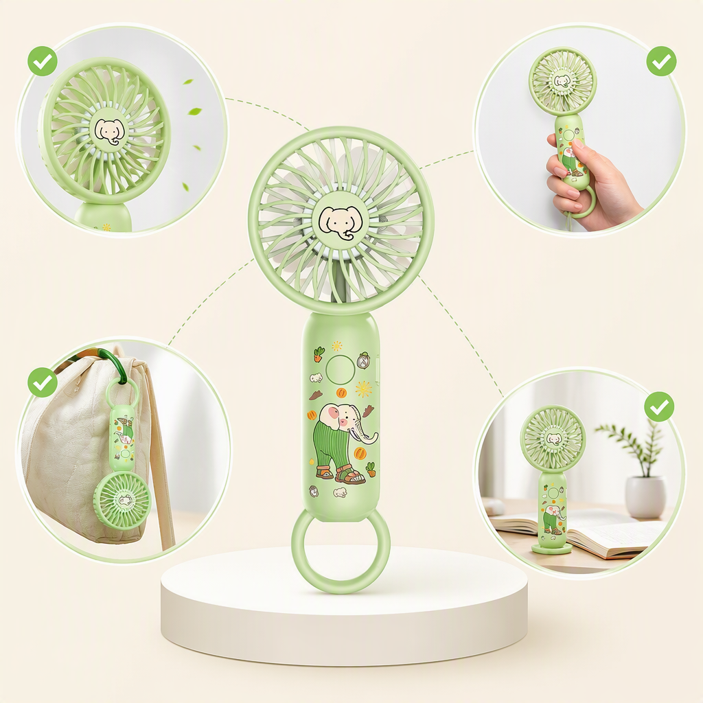 Portátil mini ventilador de mano verano fresco conveniente portátil pequeño ventilador para el hogar al aire libre llevar el verano esencial