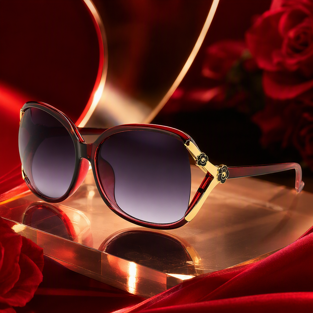 Moda red gradient frame gafas de sol protección uv polarizado gafas de sol para hombres y mujeres tendencia Specification image