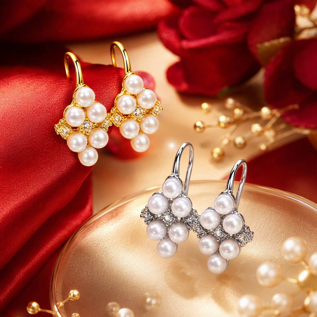 Elegant and refined, round pearl earrings, simple and fashionable earrings, versatile and trendy accessories for women Specification image