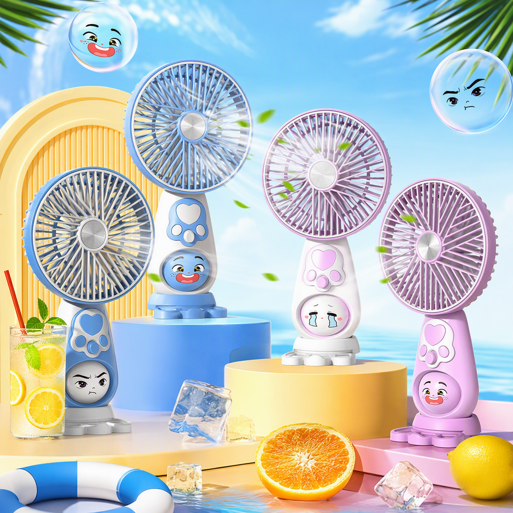 Portable mini handheld fan, quiet in summer, small and portable, battery-powered, essential for outdoor travel Item Picture