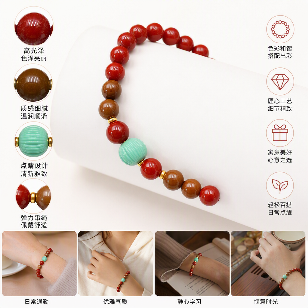 South red hand string moda vintage red bead string pulsera simple 100 accesorios mujer pulsera tendencia accesorios