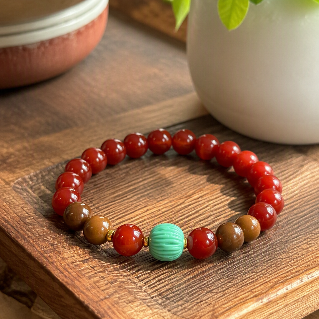South red hand string moda vintage red bead string pulsera simple 100 accesorios mujer pulsera tendencia accesorios details Picture