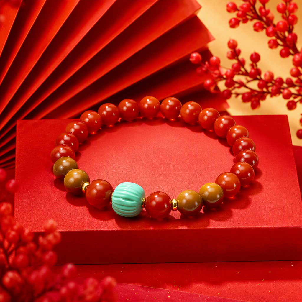 South red hand string moda vintage red bead string pulsera simple 100 accesorios mujer pulsera tendencia accesorios Specification image